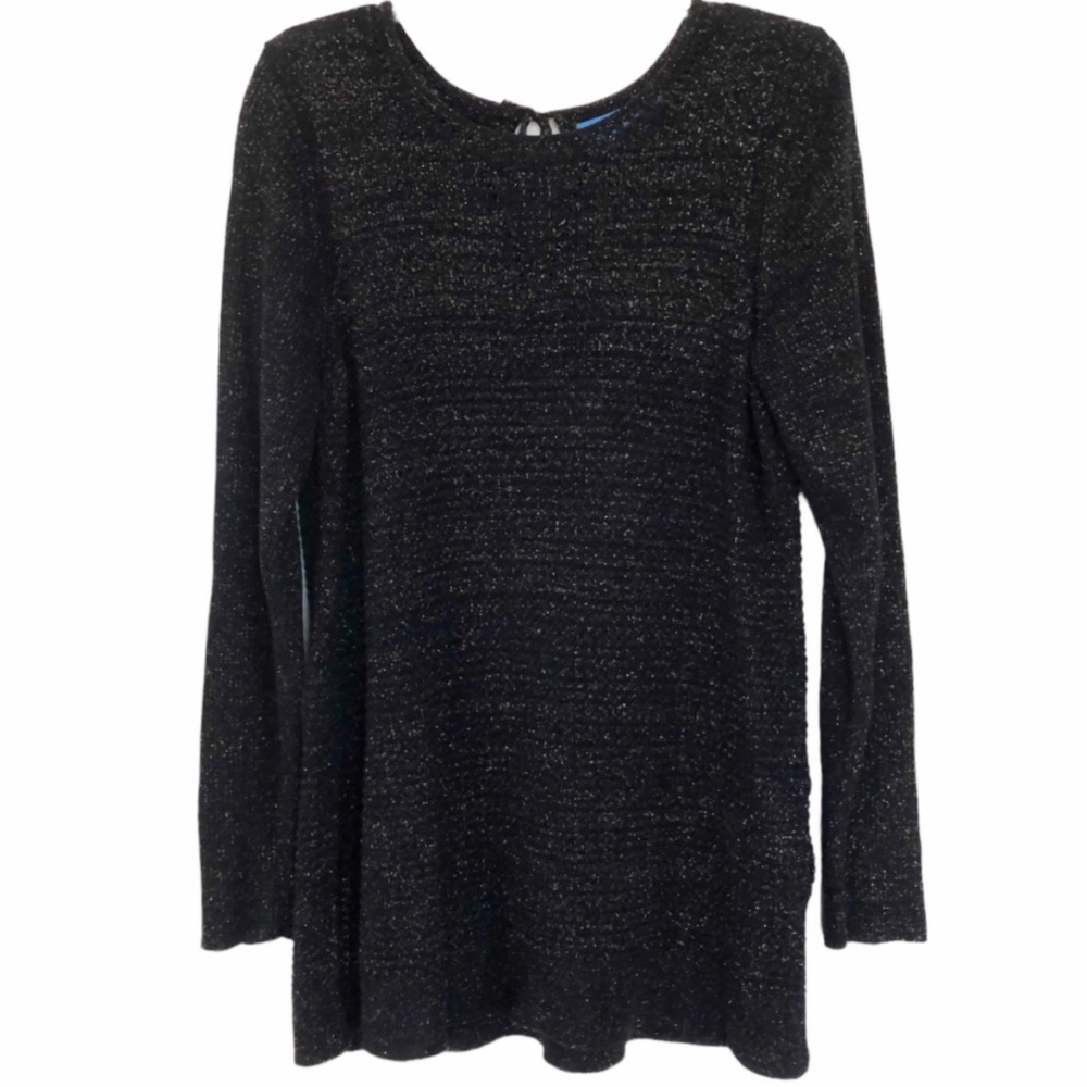 Simply Vera Vera Wang Black Sparkly Gold Metallic Sweater XL